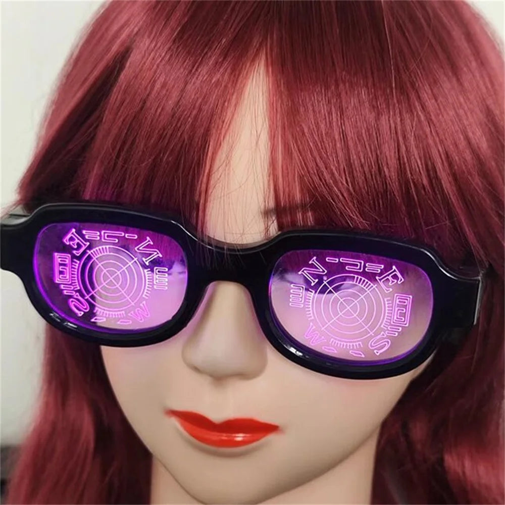 LED Technology Luminous Glasses Conan Same Funny Personality Performance Glasses Cosplay Props KTV Bar Party Decoration Gifts