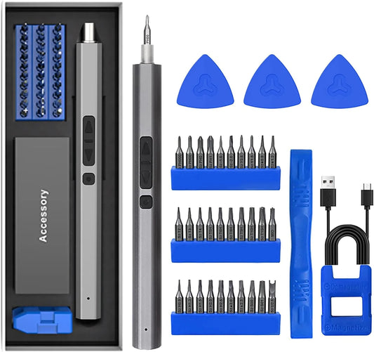 Mini Electric Screwdriver, 36-In-1 Precision Electric Screwdriver, Small Electric Screwdriver Tool Set, for Computer, Doorbell, Macbook, Iphone, Watch, Glasses, Etc