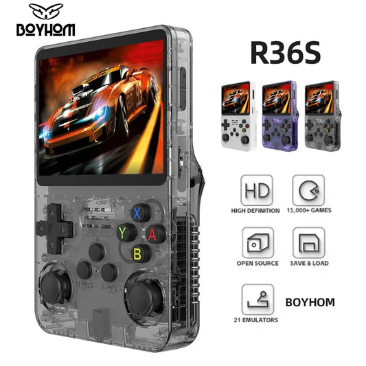 Consola de videojuegos portátil retro R36S, sistema Linux, pantalla IPS de 3,5 pulgadas, reproductor de vídeo portátil de bolsillo R35S Pro, 64 GB de juegos